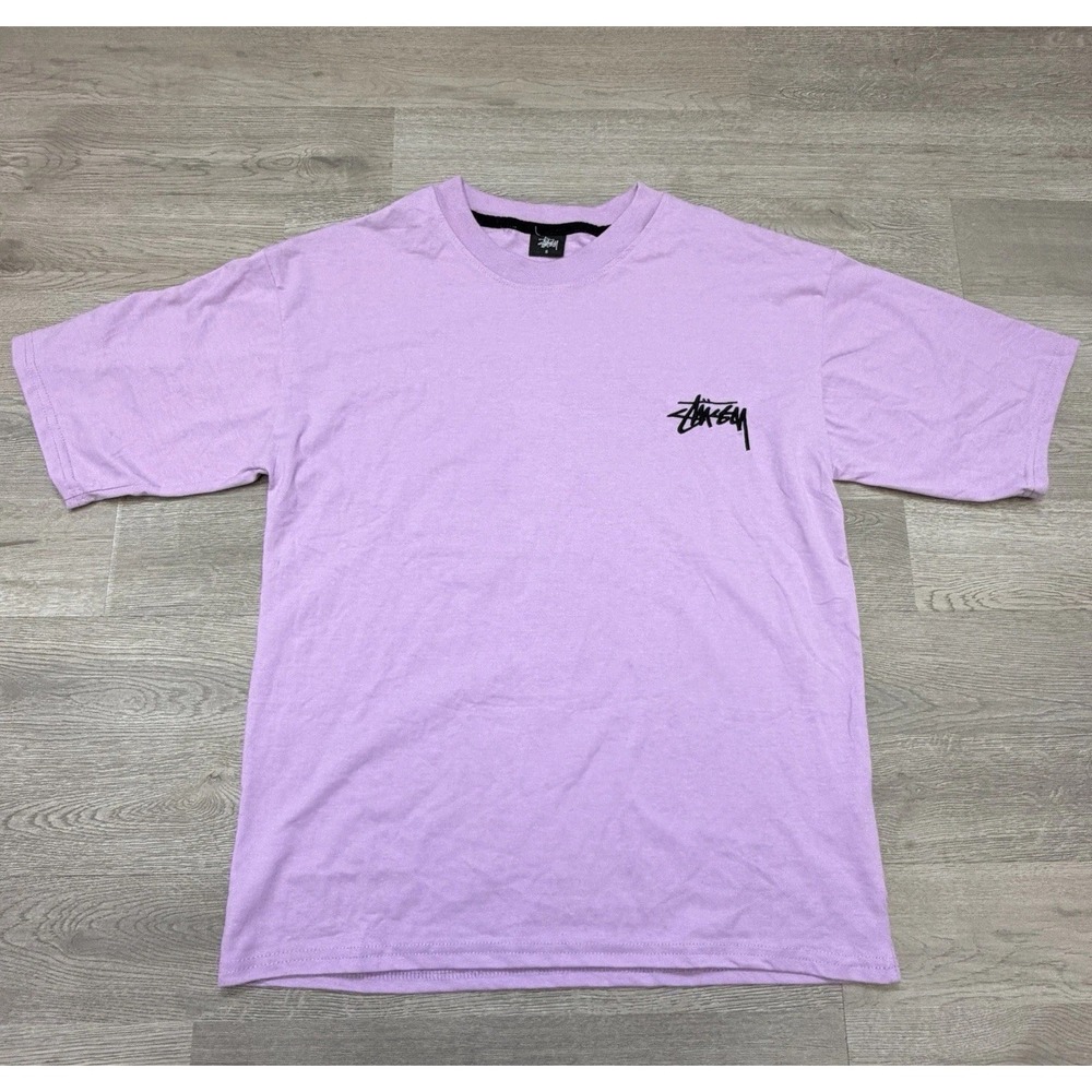 Stussy Chain Link T Shirt Mens Small Berry Short Sleeve Graphic Streetwear